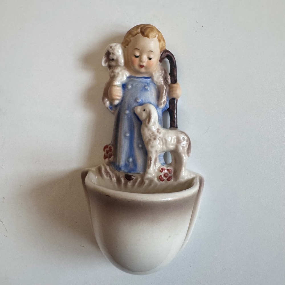 Goebel Hummel Good Shepherd Holy Water Font 35/0 TMK-6 W Germany Vintage Ceramic